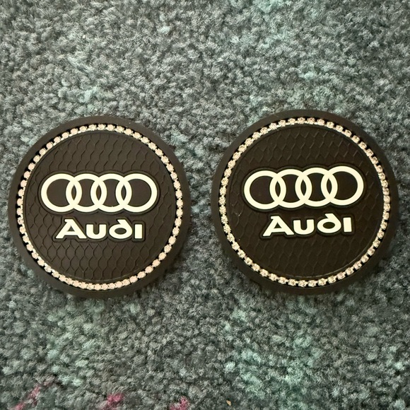 BLING LOGO COASTER 2PC 2.75'' SILICONE CAR CUP HOLDER INSERT (FITS: AUDI) - Picture 3 of 3